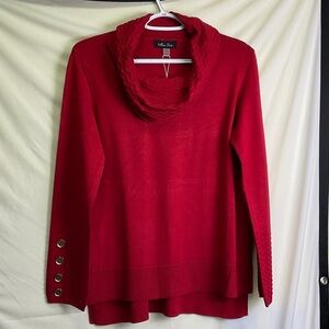 Melissa Paige Rich Red Cowl Neck Sweater